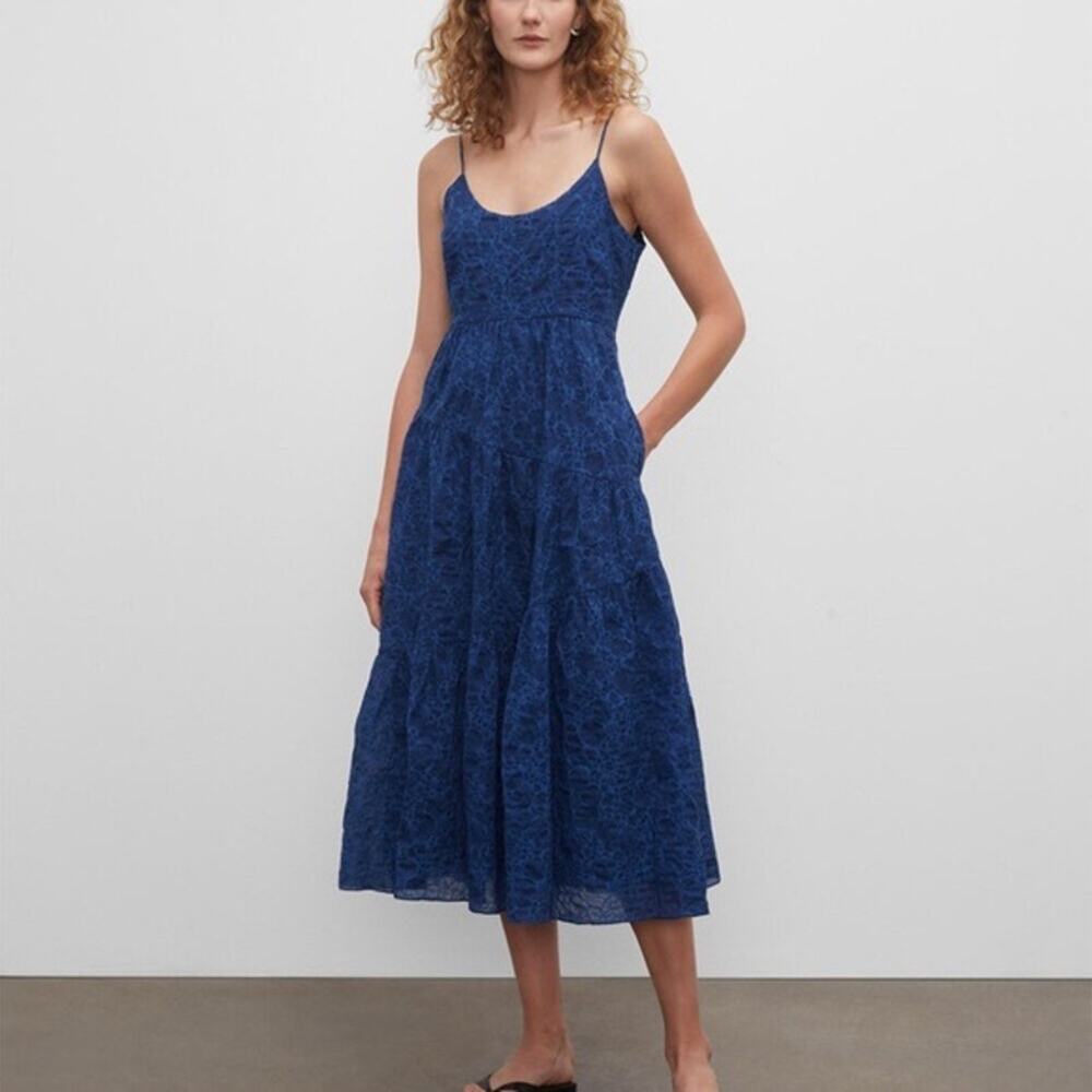 Club Monaco Traveling Tiers Lightweight Girly Cotton Floral Maxi Dress Size 8